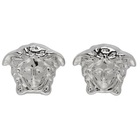 versace silver earring square|versace versus earrings.